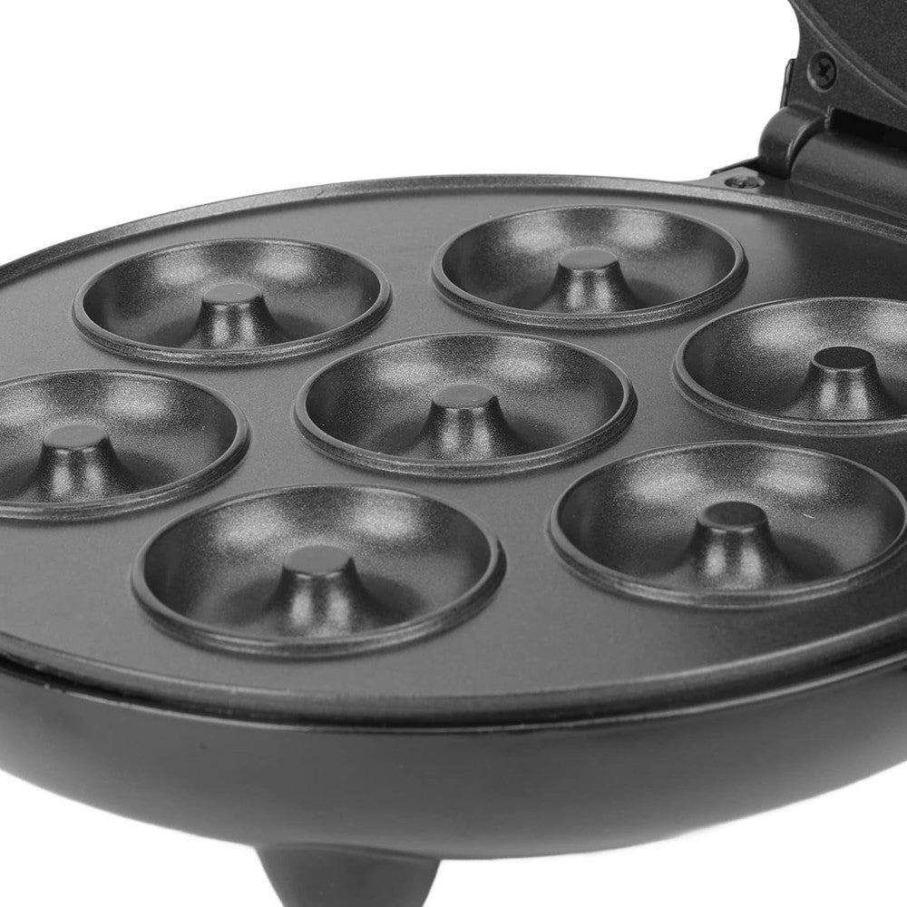 MINI DONUT MAKER 1000W ANTIADERENTE RISCALDAMENTO A DOPPIA FACCIA ELETTRICO 7 CIAMBELLE