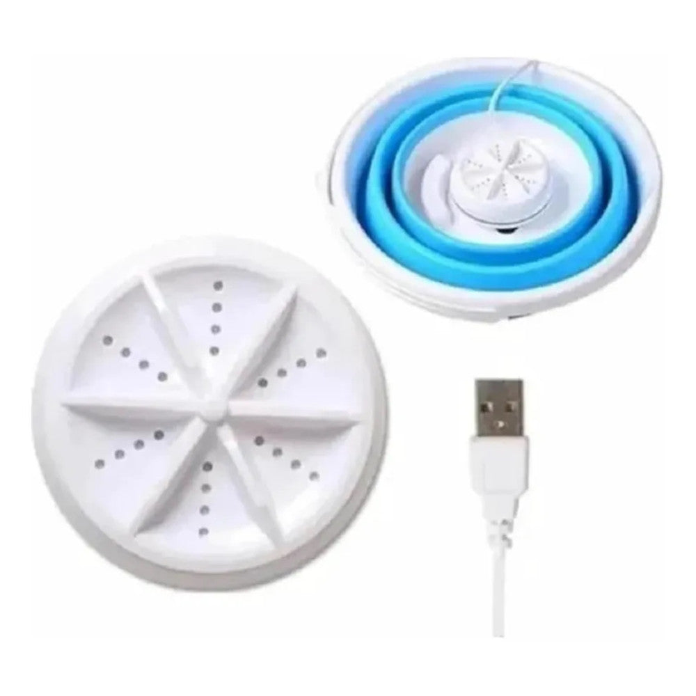 MINI LAVATRICE PORTATILE CON SECCHIO PIEGHEVOLE PER VESTITI PICCOLI CAPI BIANCHERIA INTIMA