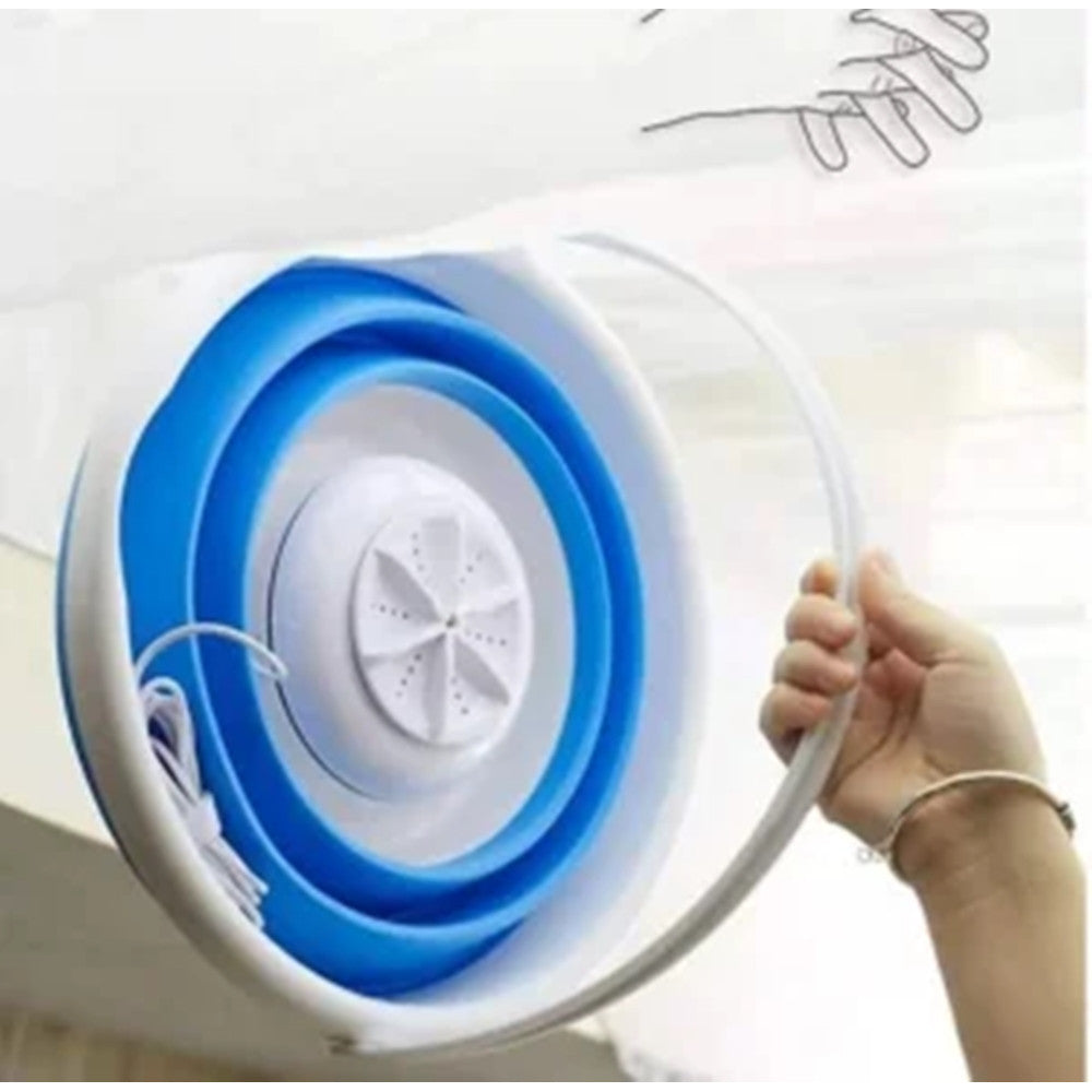 MINI LAVATRICE PORTATILE CON SECCHIO PIEGHEVOLE PER VESTITI PICCOLI CAPI BIANCHERIA INTIMA