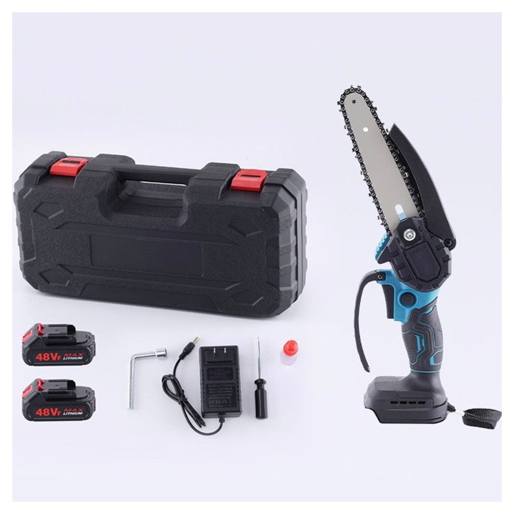 MINI MOTOSEGA ELETTRICA 6" 2 BATTERIA DA 48 V PER POTATURA TAGLIO CON VALIGETTA ACCESSORI
