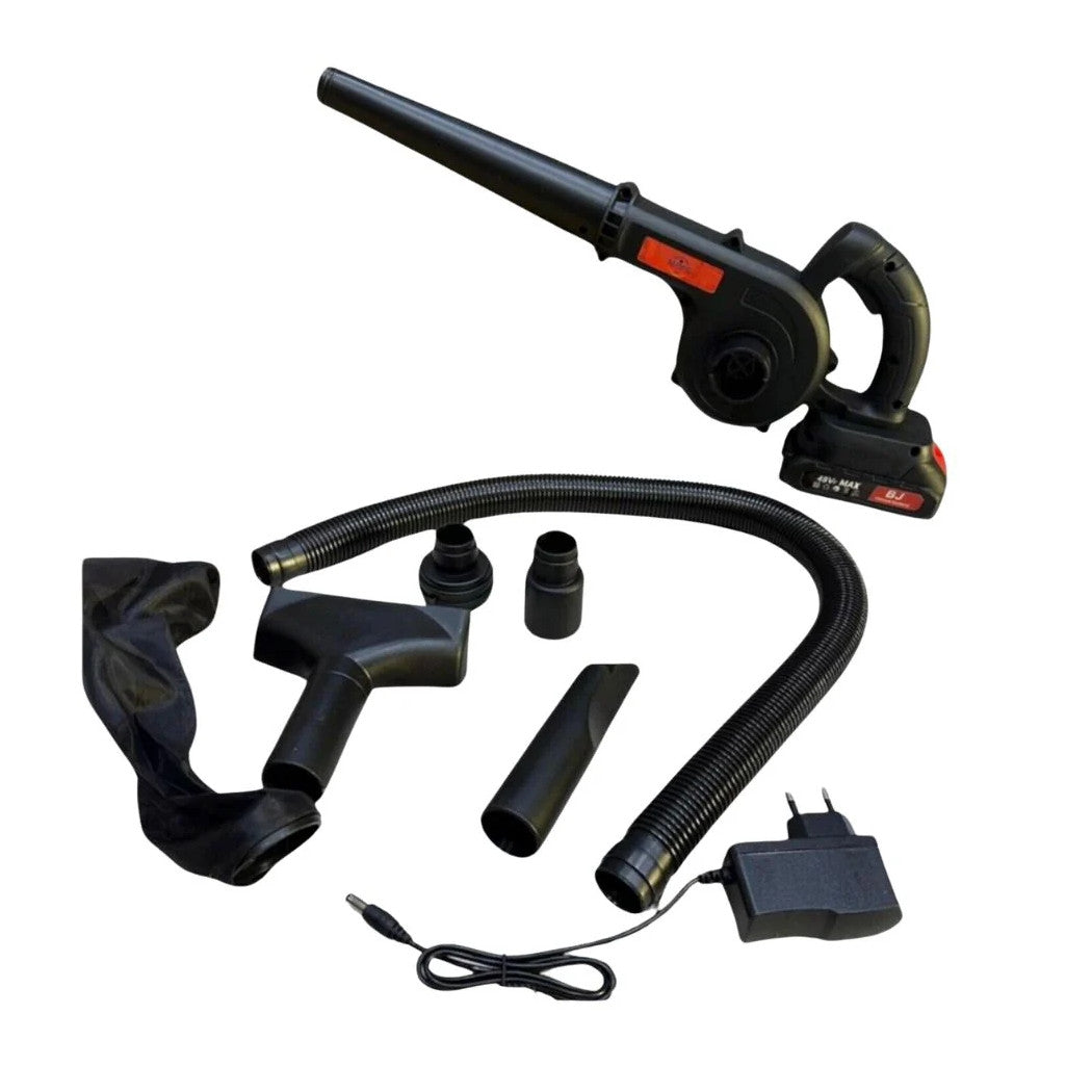 MINI SOFFIATORE A BATTERIA 48V 7IN1 PER FOGLIE POLVERE DETRITI 2 BATTERIE CON ACCESSORI