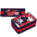MINNIE MOUSE STAY DAZZLING ASTUCCIO 3 ZIP CERNIERE PORTAPASTELLI MATITE SCUOLA