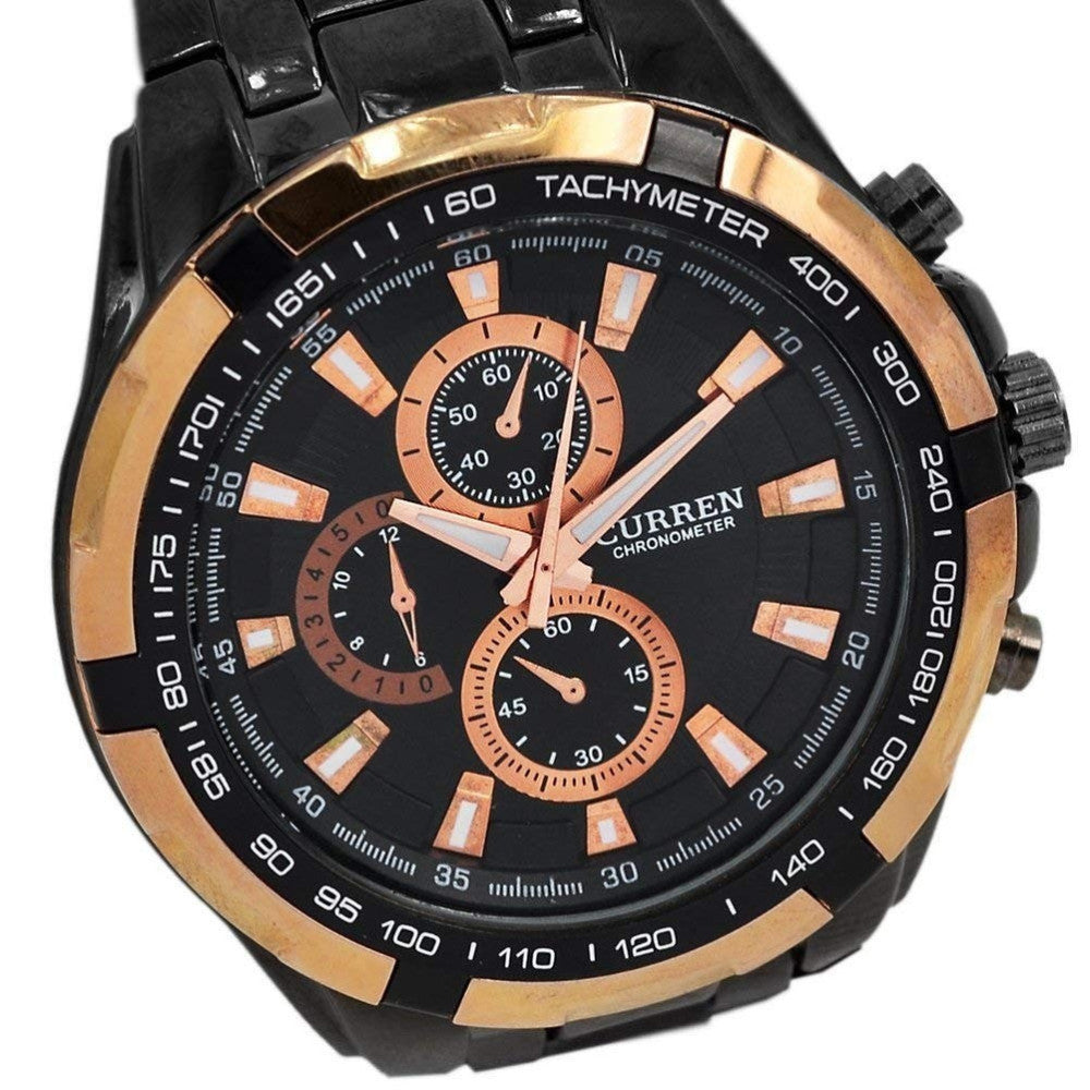 OROLOGIO DA POLSO ANALOGICO WATCH QUARZO BLACK SILVER CURREN 8023 IMPERMEABILE