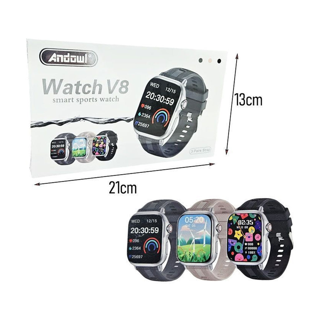 OROLOGIO SPORTIVO INTELLIGENTE DIGITALE CON FUNZIONI FITNESS SPORTIVE BLUETOOTH WATCH V8