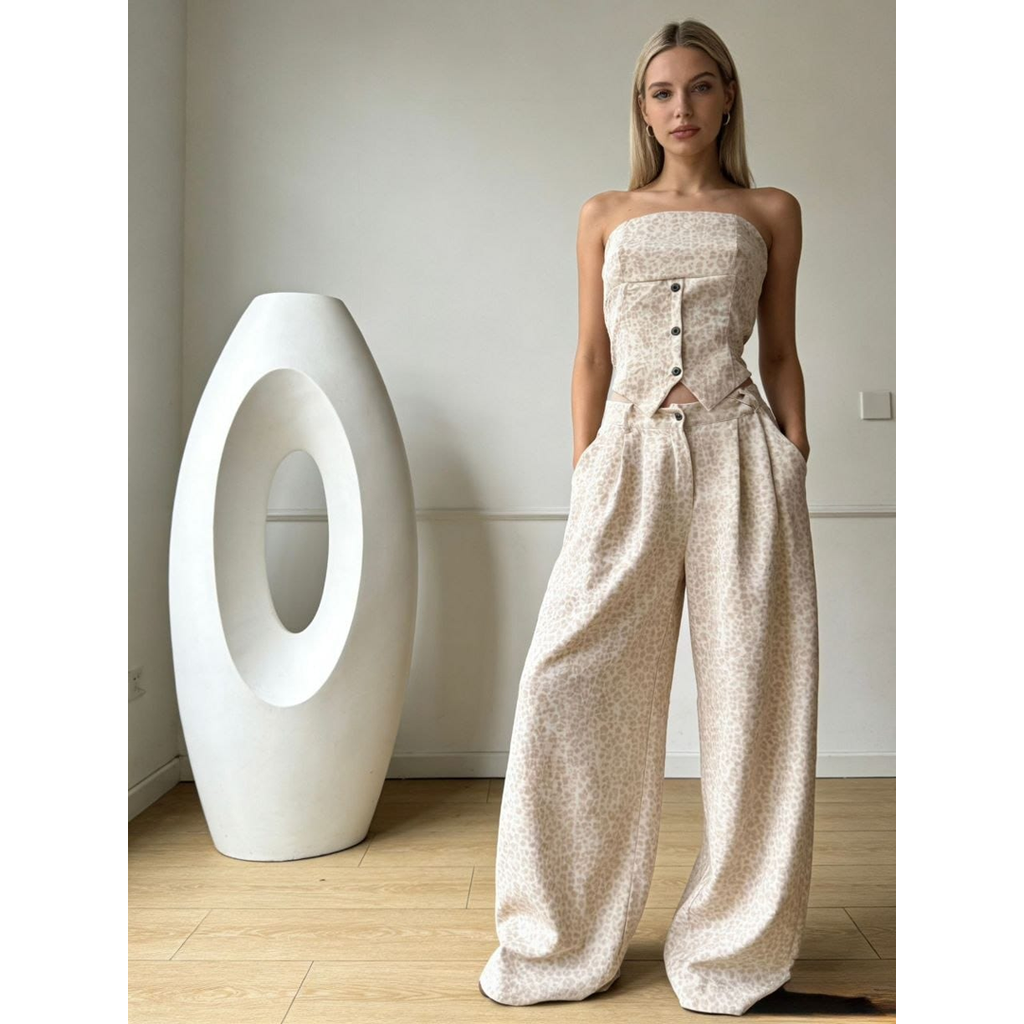 Completo donna  con top e pantalone palazzo