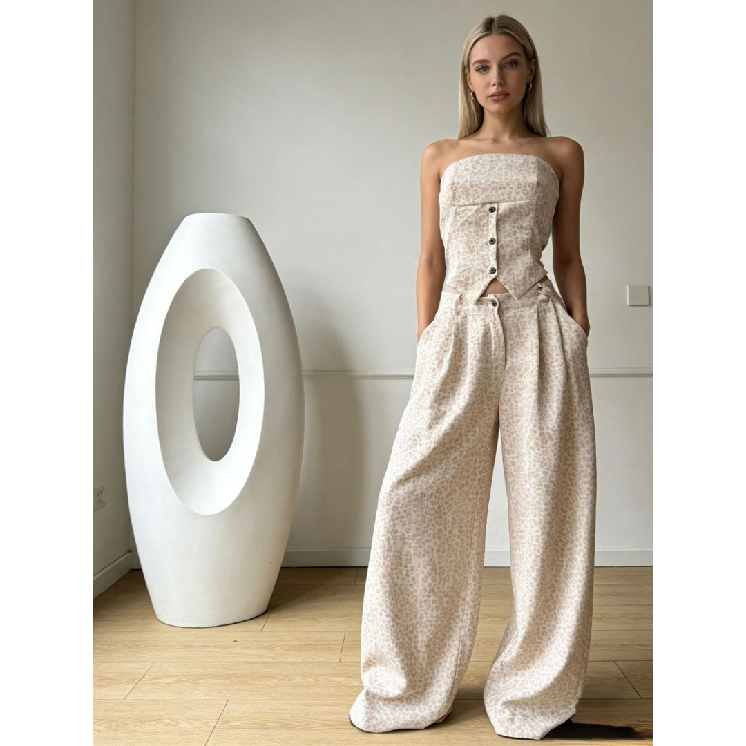 Completo donna  con top e pantalone palazzo
