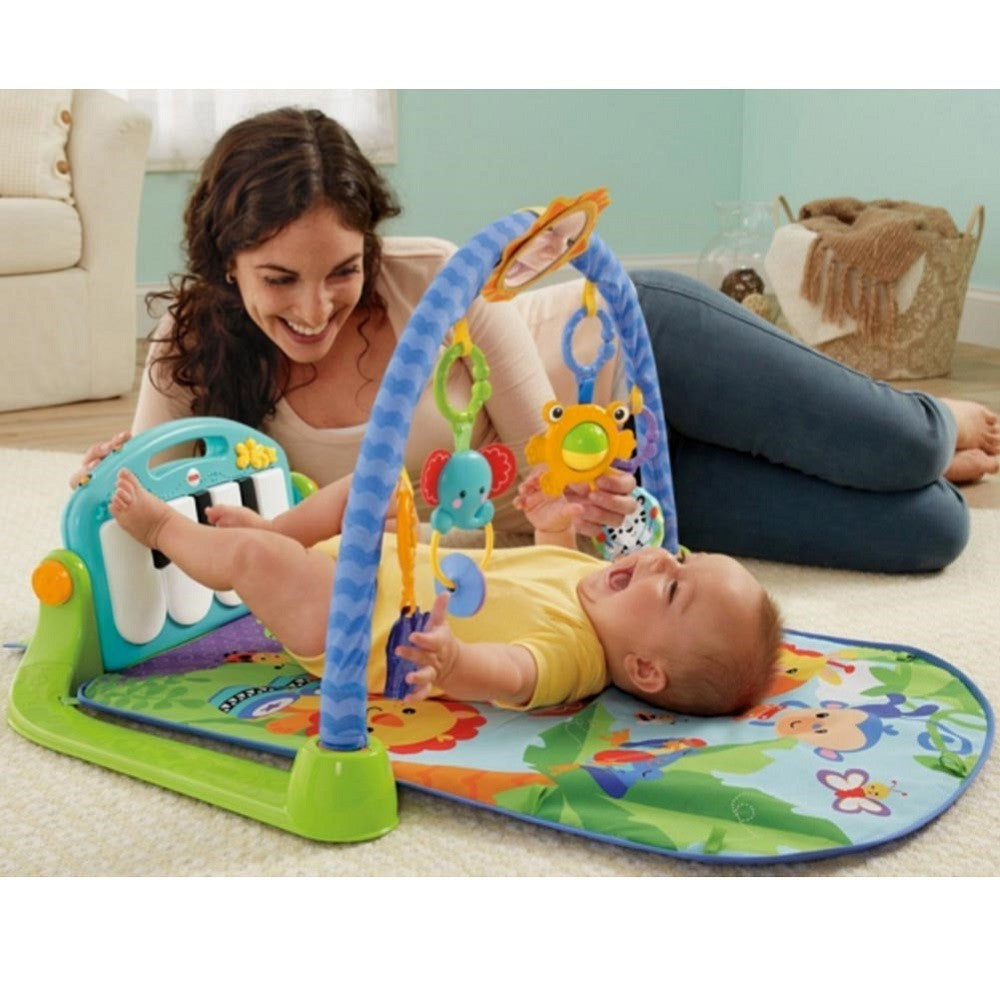 PALESTRINA PER NEONATO CON PIANO MUSICALE AZZURRO BABY CON GIOCATTOLI PENDENTI