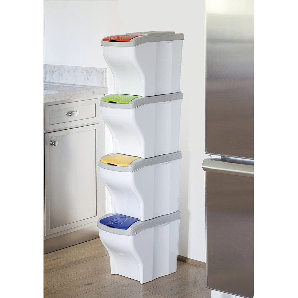 PATTUMIERA PER RACCOLTA DIFFERENZIATA 4 COLORI VERTICALE BIDONI SPAZZATURA 80 LT