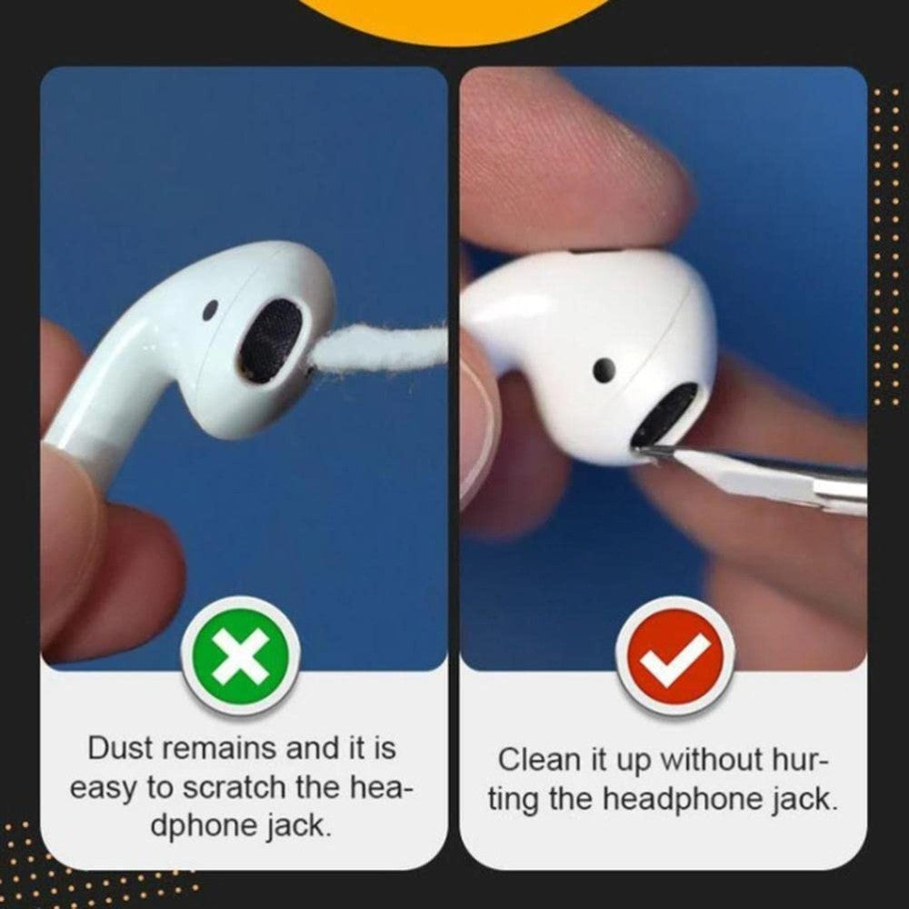 PENNA SPAZZOLA MULTIFUNZIONE PER LA PULIZIA DEGLI AURICOLARI BLUETOOTH AIRPODS