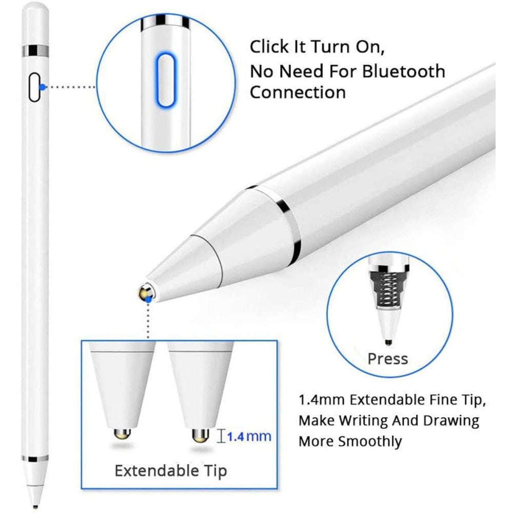 PENNA STILO PENNINO CAPACITIVO DA 1,2MM DIGITALE RICARICABILE A PUNTA FINE TOUCH