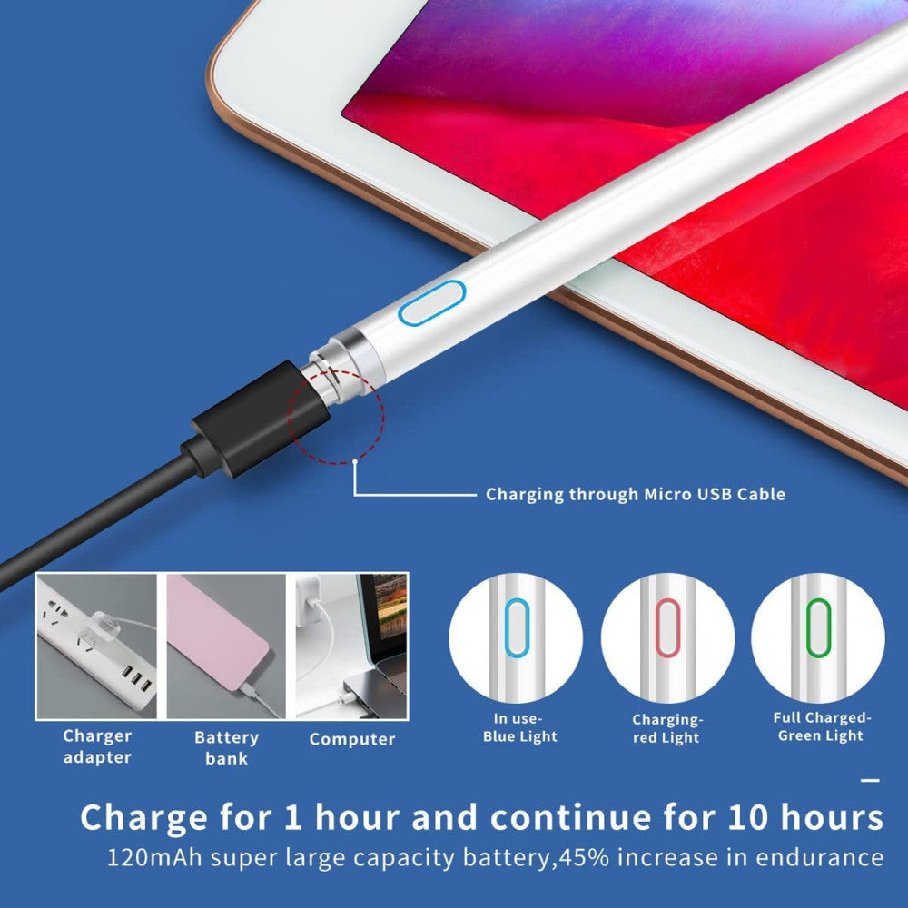 PENNA STILO PENNINO CAPACITIVO DA 1,2MM DIGITALE RICARICABILE A PUNTA FINE TOUCH