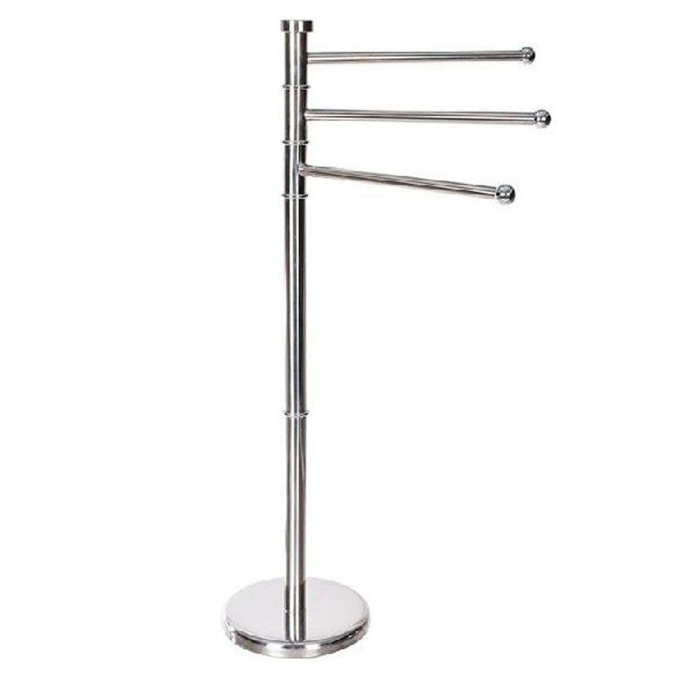 PIANTANA PORTASCIUGAMANI A 3 POSTI BRACCI ROTANTI H87CM IN ACCIAIO INOX SATINATO BAGNO