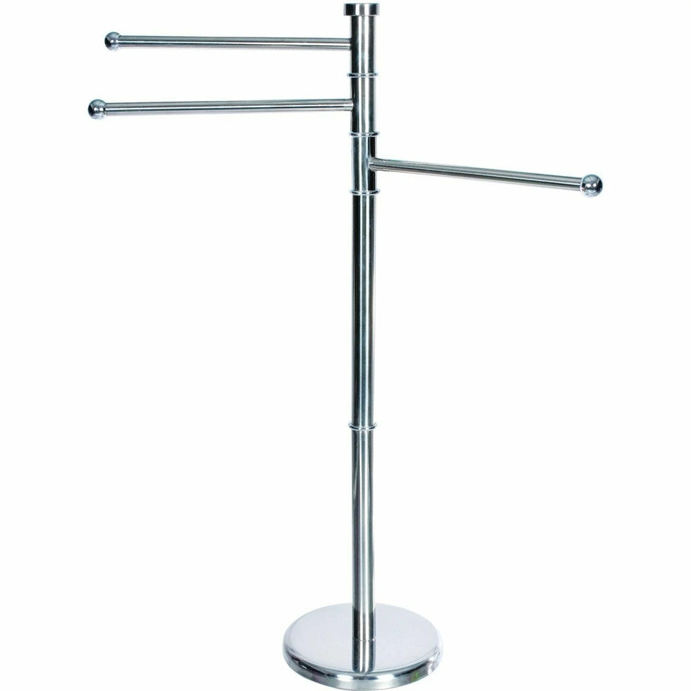 PIANTANA PORTASCIUGAMANI A 3 POSTI BRACCI ROTANTI H87CM IN ACCIAIO INOX SATINATO BAGNO