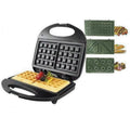 PIASTRA PER WAFFLE COLAZIONE 900W RISCALDAMENTO RAPIDO CON PIASTRE INTERCAMBIABILI Q-HB22