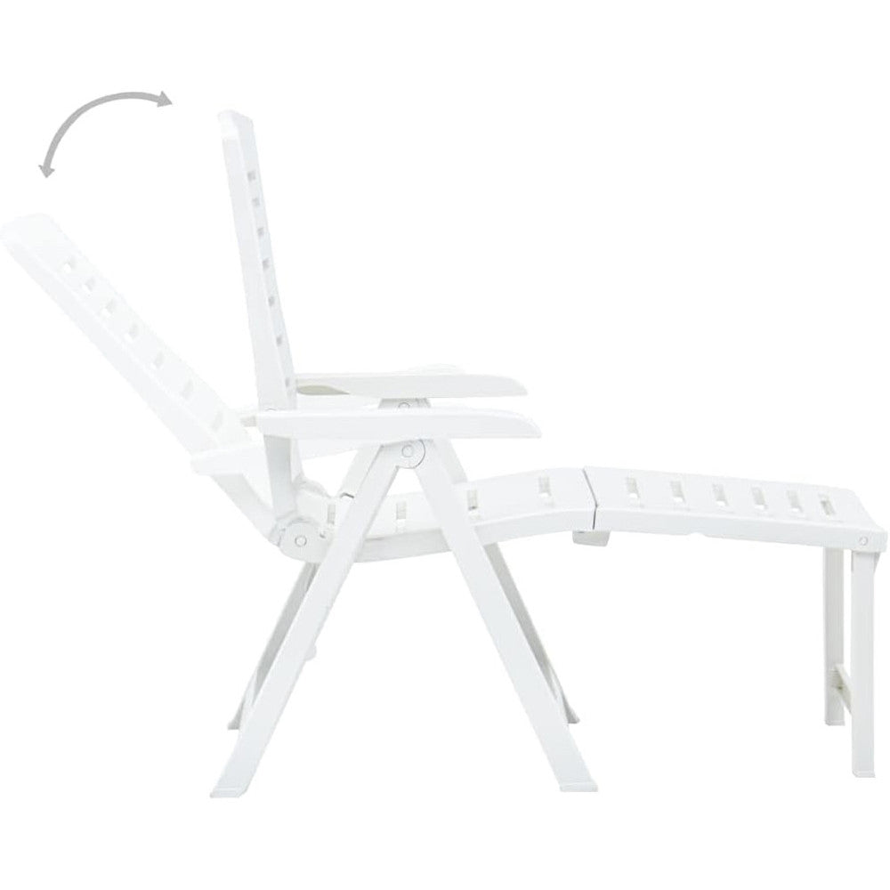 POLTRONA LETTINO PRENDISOLE PIEGHEVOLE CON POGGIAPIEDI BIANCO 60X108X109 CM 015933
