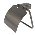 PORTA ROTOLO CARTA IGIENICA PARETE STILIZZATO ACCIAIO CON COPERTURA GRIGIO BAGNO 87941