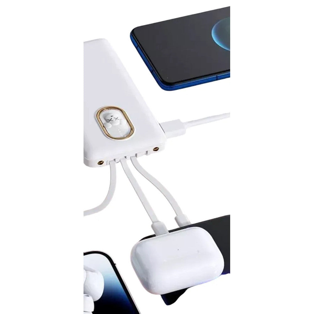 POWER BANK CARICABATTERIE PORTATILE DA 12000MAH 5V/2.1A CON 4 CAVI RICARICA Q-DC388