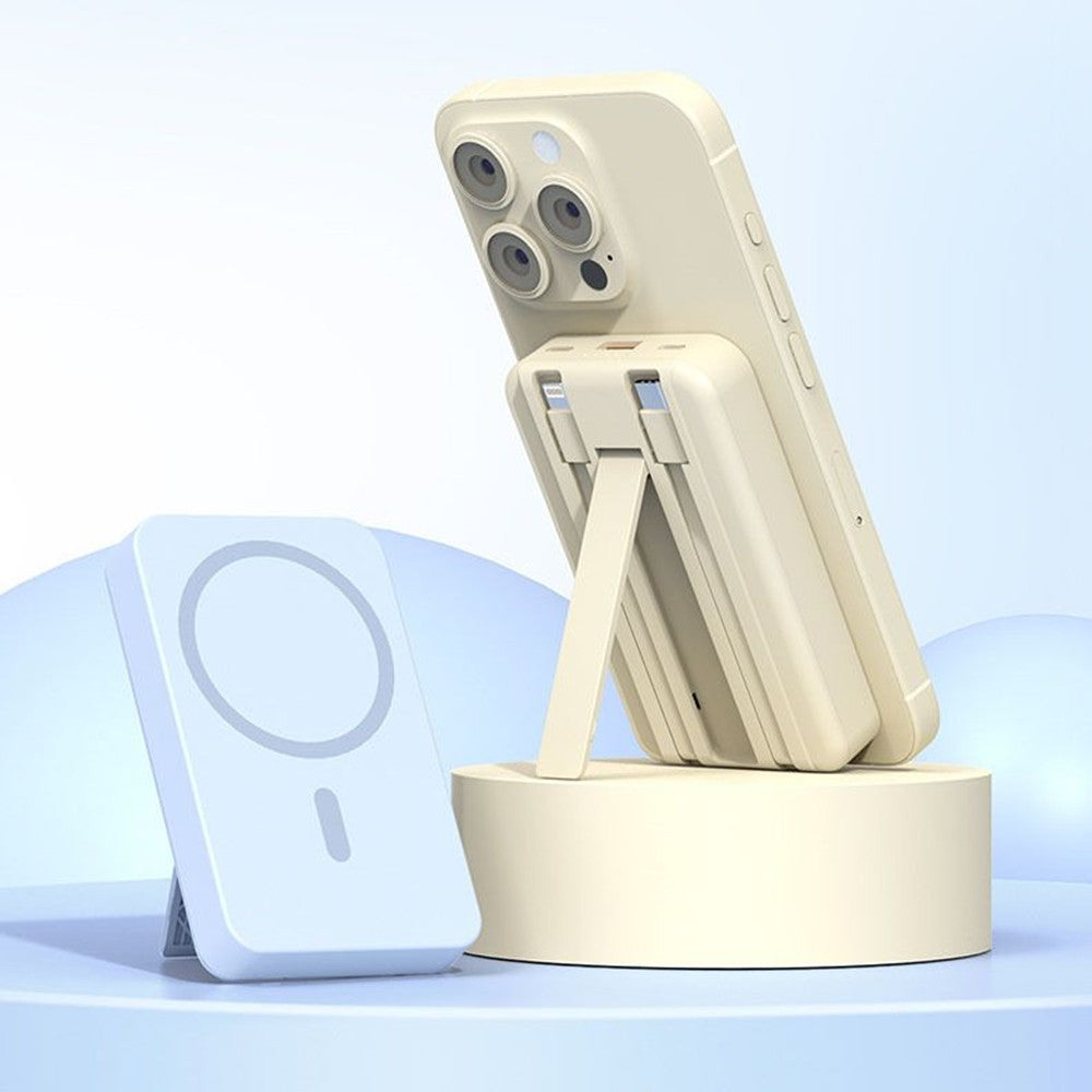 POWER BANK MAGNETICO WIRELESS 12000MAH RICARICA RAPIDA 22,5W SUPPORTO NASCOSTO CAVI Q-DC278