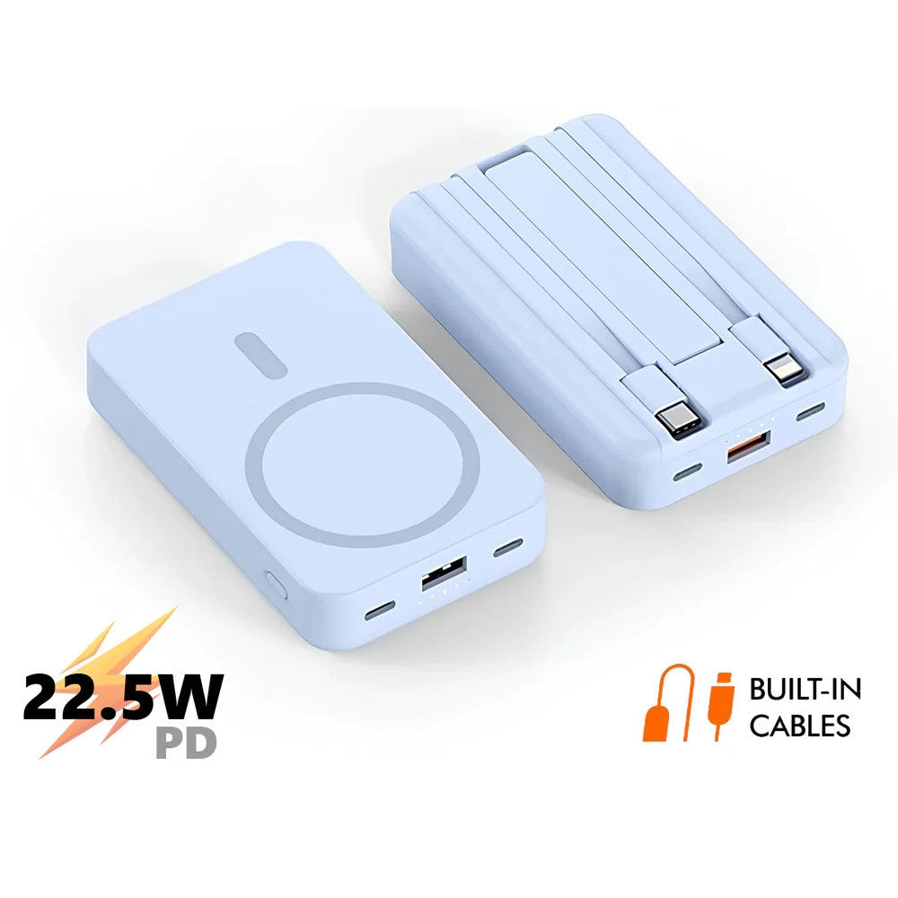 POWER BANK MAGNETICO WIRELESS 12000MAH RICARICA RAPIDA 22,5W SUPPORTO NASCOSTO CAVI Q-DC278