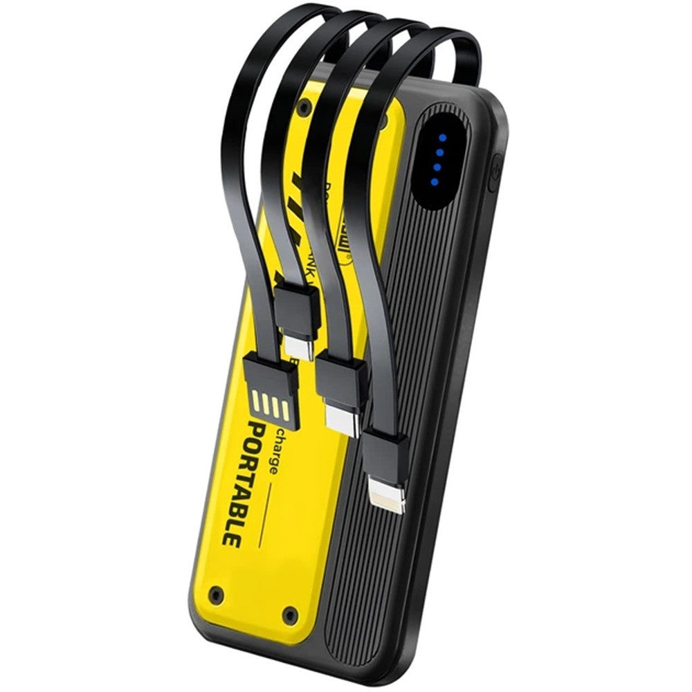 POWER BANK PORTATILE Q-DC98 12000MAH 10,5W 5V/2.1A CON CAVI INTEGRATI INDICATORI LED