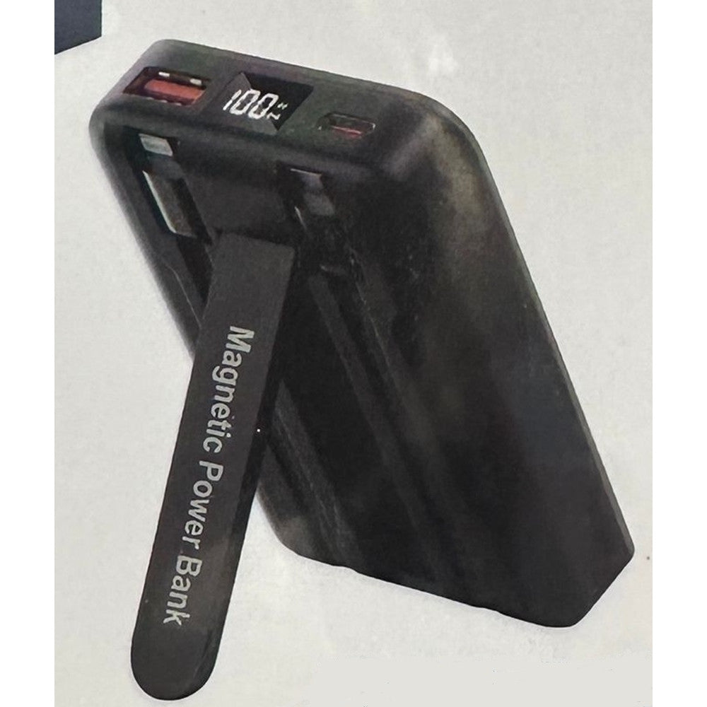POWER BANK RICARICA WIRELESS MAGNETICA 5IN1 30000MAH QC3.0 15W PD22.5W SUPPORTO PIEGHEVOLE