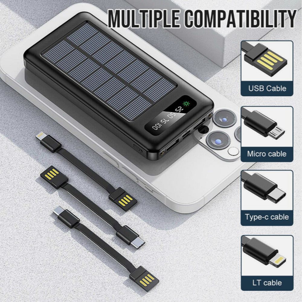POWER BANK SOLARE 68000 MAH BATTERIA ESTERNA PORTATILE 3.0A CON RICARICA RAPIDA
