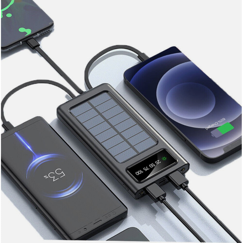 POWER BANK SOLARE 68000 MAH BATTERIA ESTERNA PORTATILE 3.0A CON RICARICA RAPIDA