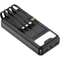 POWER BANK SOLARE A RICARICA RAPIDA 12000MAH CON PORTE USB TYPE-C 4 CAVI INTEGRATI Q-DC79