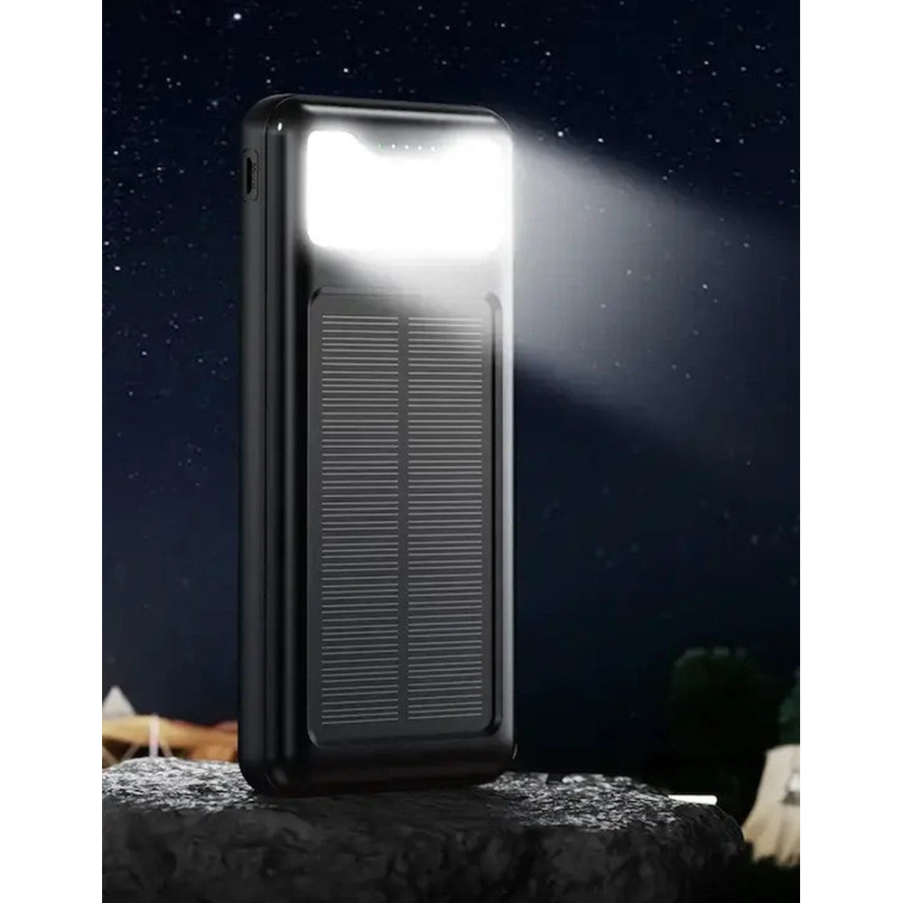 POWER BANK SOLARE A RICARICA RAPIDA 12000MAH CON PORTE USB TYPE-C 4 CAVI INTEGRATI Q-DC79