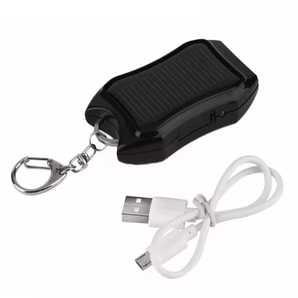 POWER BANK SOLARE PORTABILE A PORTACHIAVI CARICATORE ESTERNO EMERGENZA CON LUCI LED USB