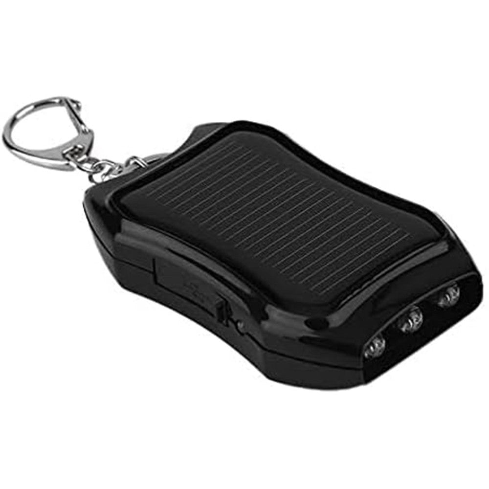 POWER BANK SOLARE PORTABILE A PORTACHIAVI CARICATORE ESTERNO EMERGENZA CON LUCI LED USB