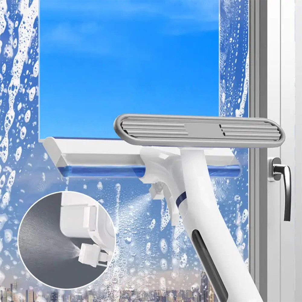 PULITORE VETRI SPRUZZA LAVA RASCHIA RACCOGLIE ACQUA 3IN1 CON SPRAY CONTENITORE INTEGRATO