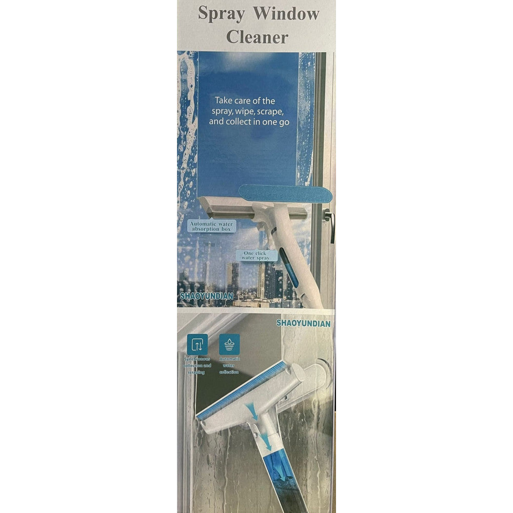 PULITORE VETRI SPRUZZA LAVA RASCHIA RACCOGLIE ACQUA 3IN1 CON SPRAY CONTENITORE INTEGRATO