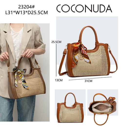 Borsa Donna COCONUDA a Mano e Tracolla con Foulard