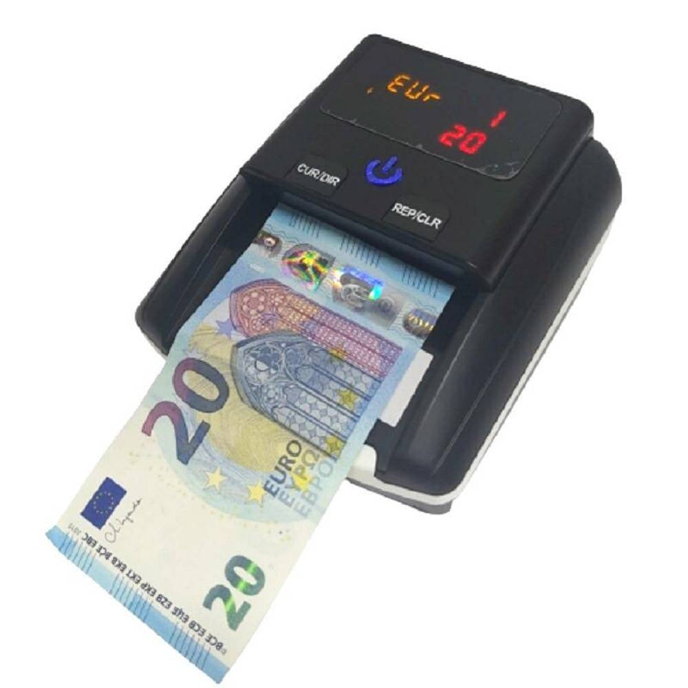 RILEVATORE CONTA BANCONOTE FALSE VERIFICA SOLDI FALSI NERO CON BATTERIA AL LITIO