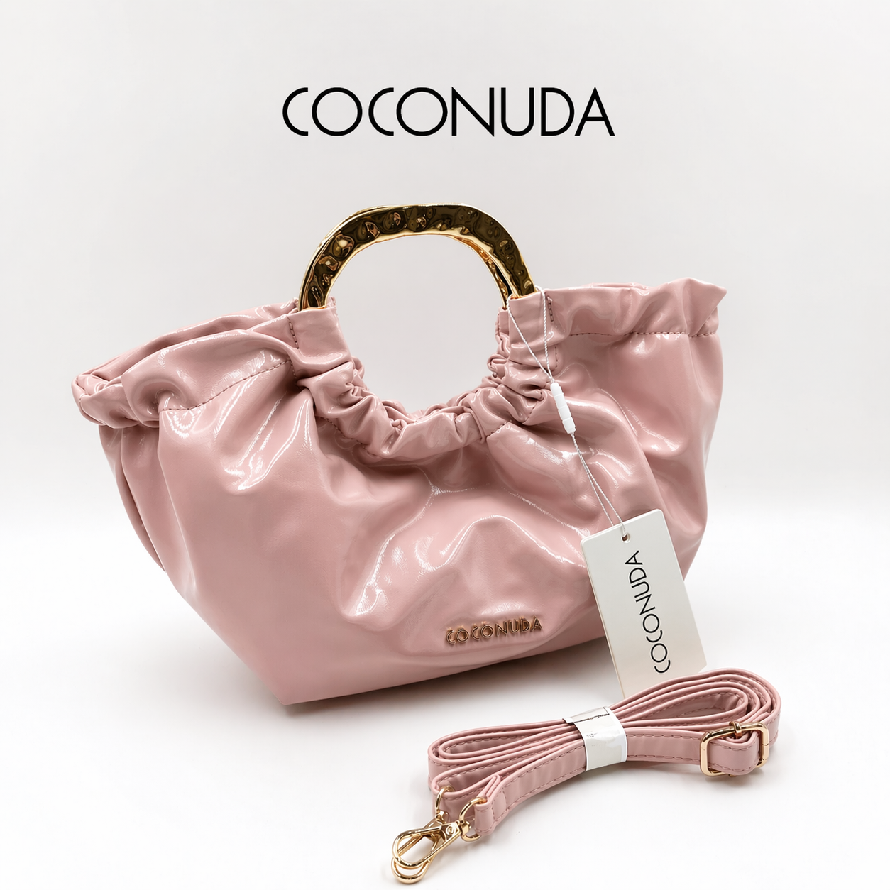 Borsa Donna COCONUDA con Manico Oro – Mini Bag Elegante con Tracolla