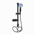 SALISCENDI COLONNA DOCCIA NERO SOFFIONE MULTIGETTO MENSOLA PORTA SAPONE BAGNO 87494