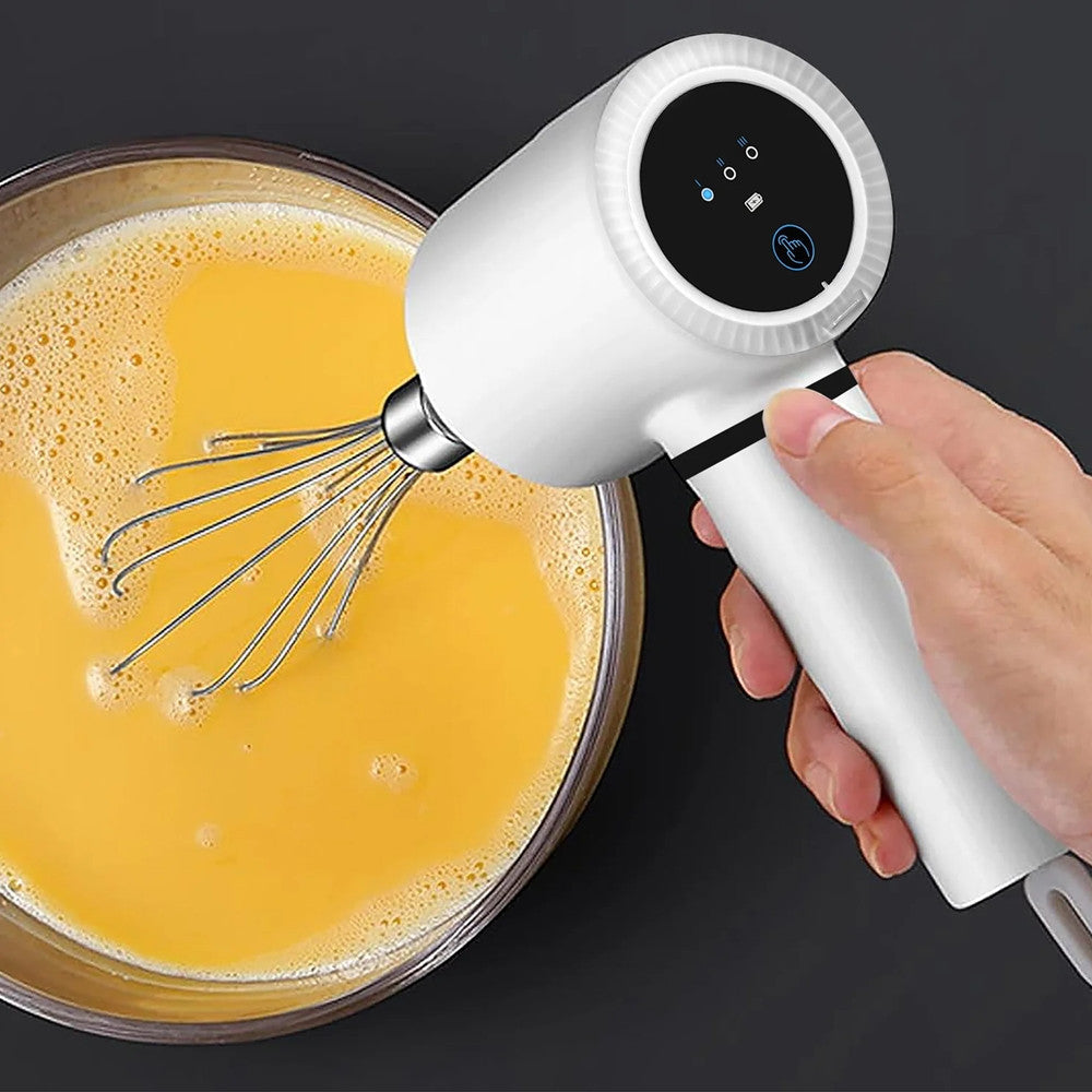 SBATTITORE ELETTRICO RICARICABILE USB 20W 3 VELOCITÀ DESIGN CORDLESS CON FRUSTE IN ACCIAIO