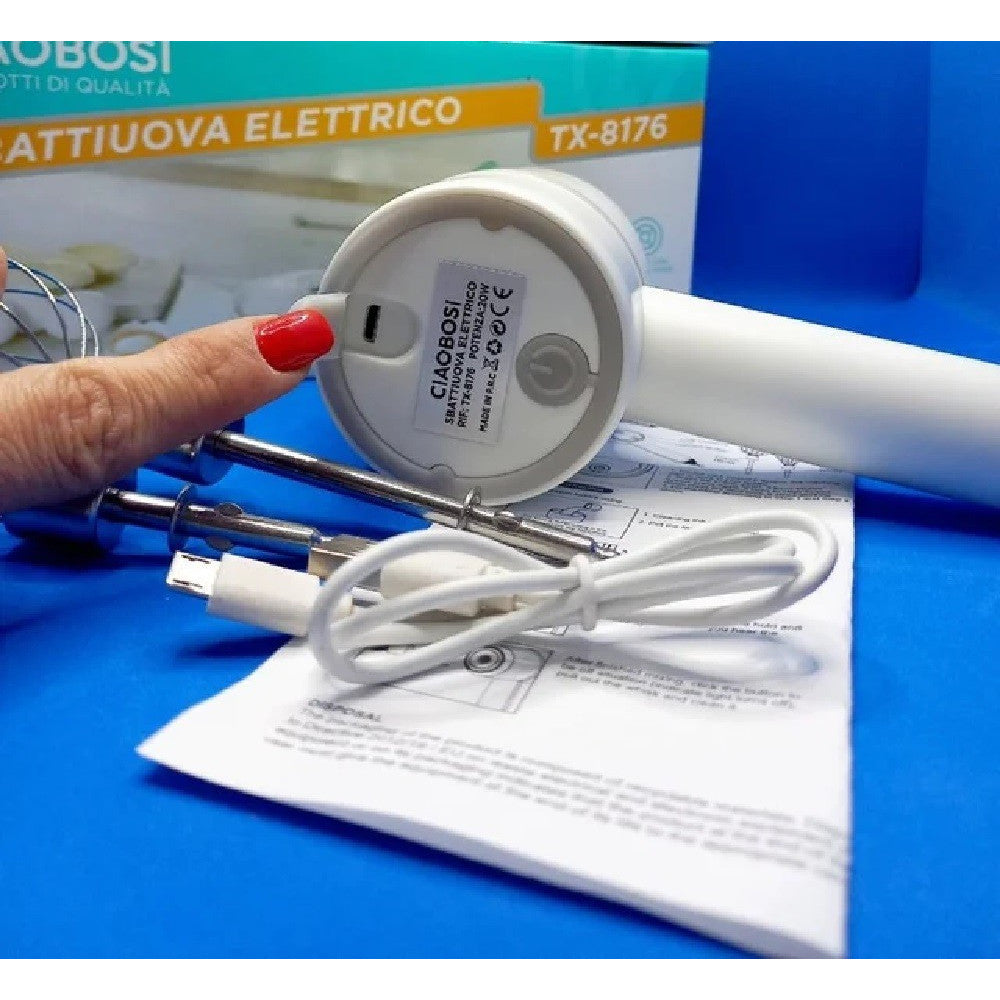 SBATTIUOVO PANNA ELETTRICO 20W RICARICABILE USB TX-8176