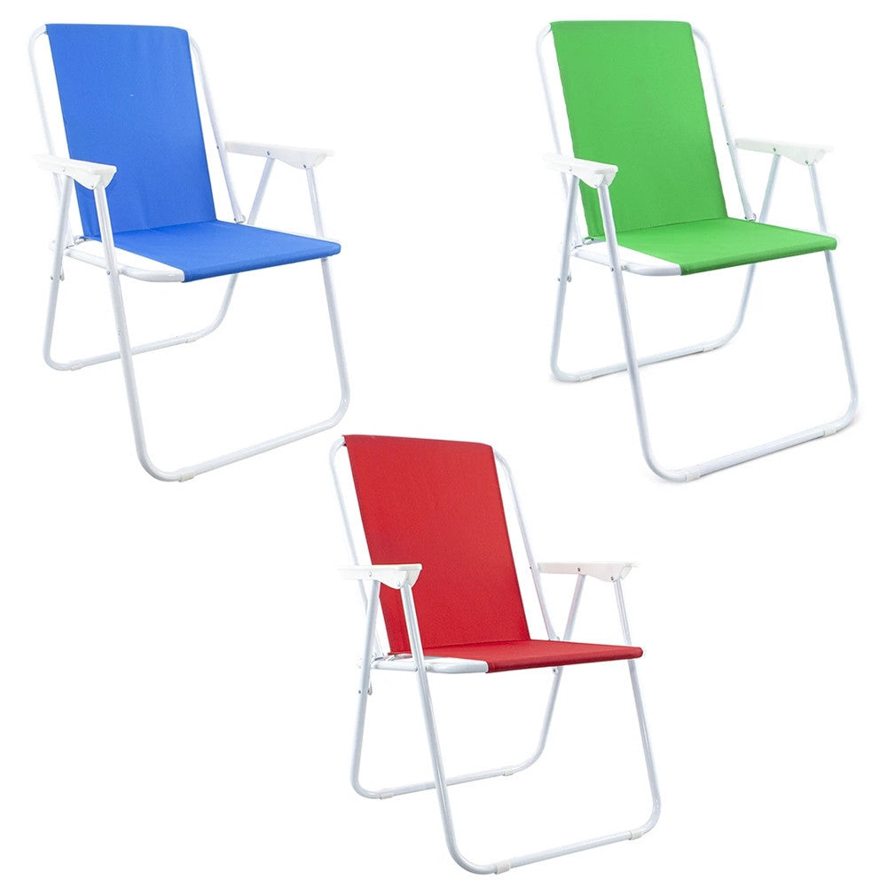 SEDIA RELAX SPIAGGINA MARE GIARDINO IN ACCIAIO PIEGHEVOLE CAMPEGGIO TINTA UNITA 285004