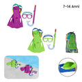SET MASCHERA BOCCAGLIO PINNE SNORKELING FREESTYLE 7-14 ANNI PISCINA MARE 25019
