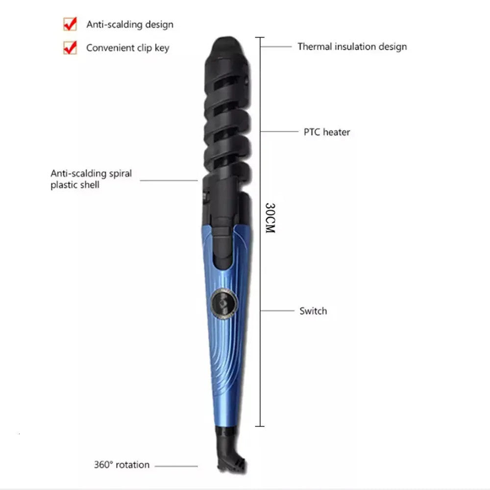 SET PIASTRA 3IN1 PER CAPELLI IN NANO TITANIO CERAMICA CON FERRO ARRICCIACAPELLI PETTINE