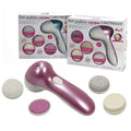 SET PULIZIA 4IN1 PER CORPO VISO 5PZ ELETTRICO 4 TESTINE 2 VELOCITÀ REGOLABILI A BATTERIE