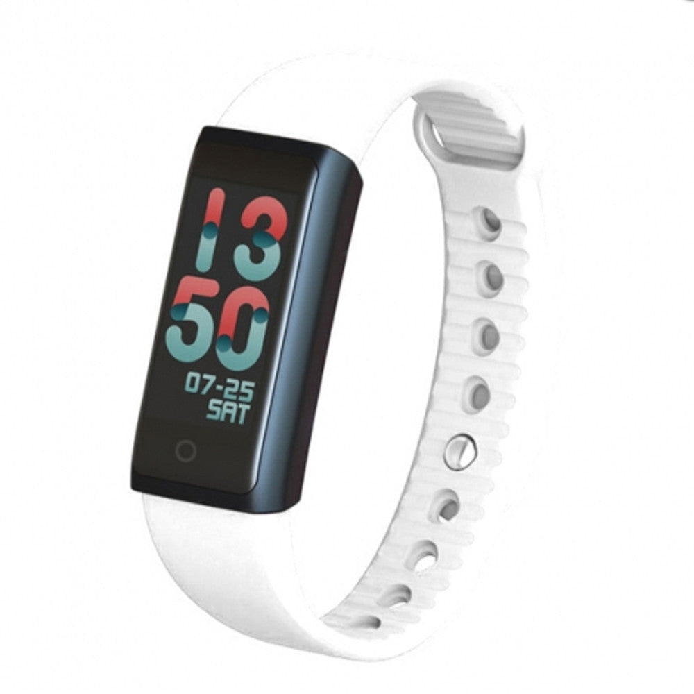 SMART BAND SMARTBAND BRACCIALE BIANCO OROLOGIO SPORT BLUETOOTH PER ANDROID IOS