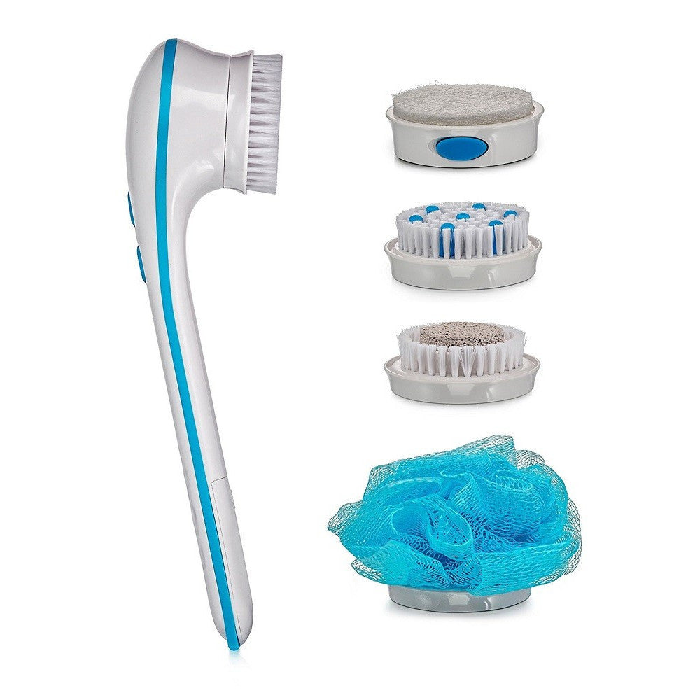 SPAZZOLA CORPO ELETTRICA SPIN SPA DOCCIA 5 IN 1 MASSAGGIO SCHIENA POMICE SPUGNA