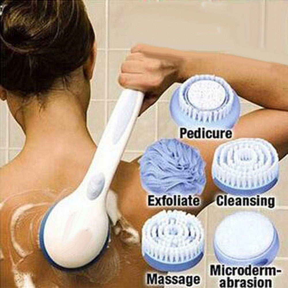 SPAZZOLA CORPO ELETTRICA SPIN SPA DOCCIA 5 IN 1 MASSAGGIO SCHIENA POMICE SPUGNA