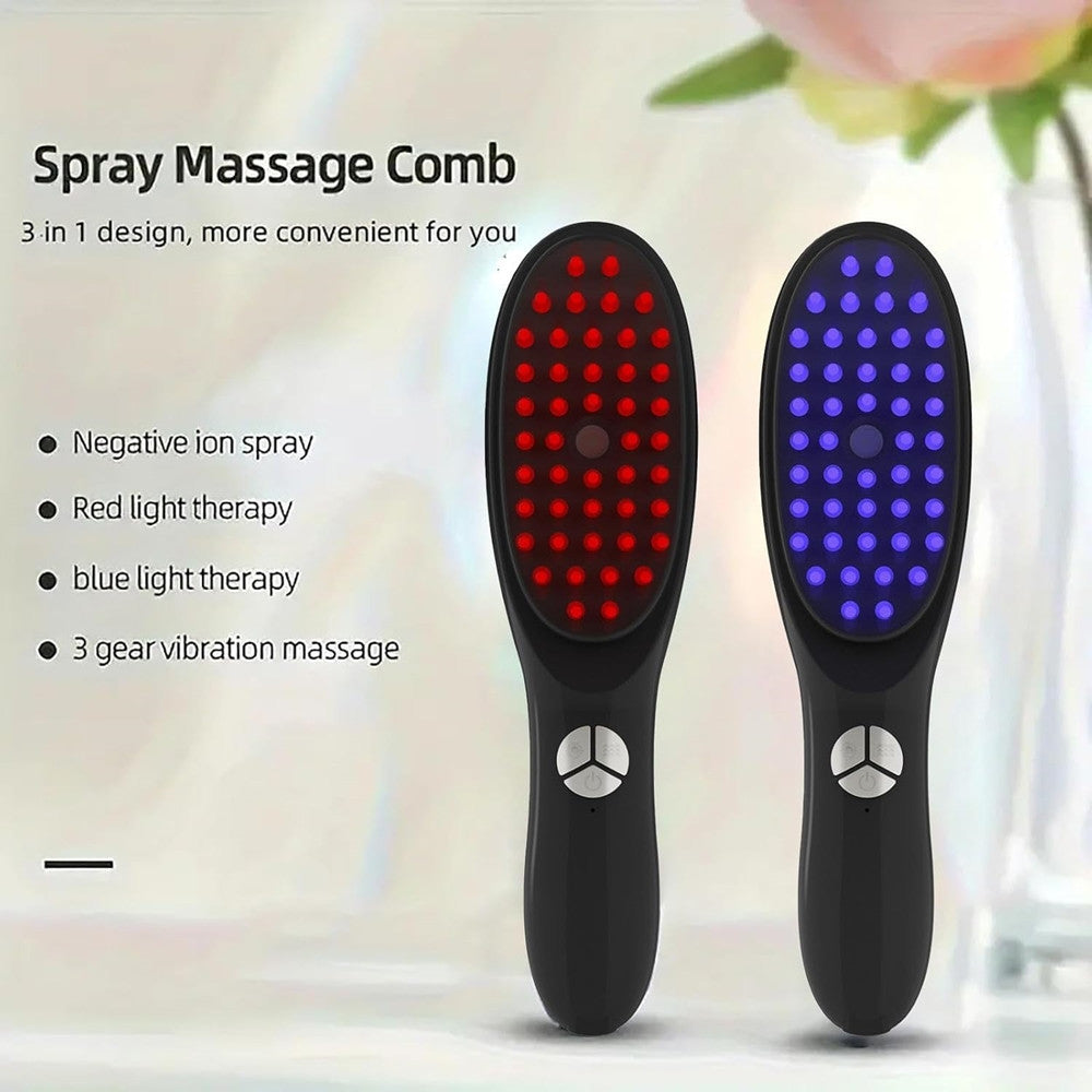 SPAZZOLA ELETTRICA VIBRANTE LED VAPORE MULTIFUNZIONALE PER CRESCITA CAPELLI MASSAGGIATORE