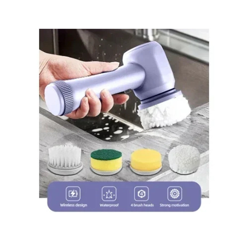 SPAZZOLA ROTANTE ELETTRICA PER PULIZIA MULTISUPERFICIE CON 4 TESTINE ERGONOMICO Q-SZ20