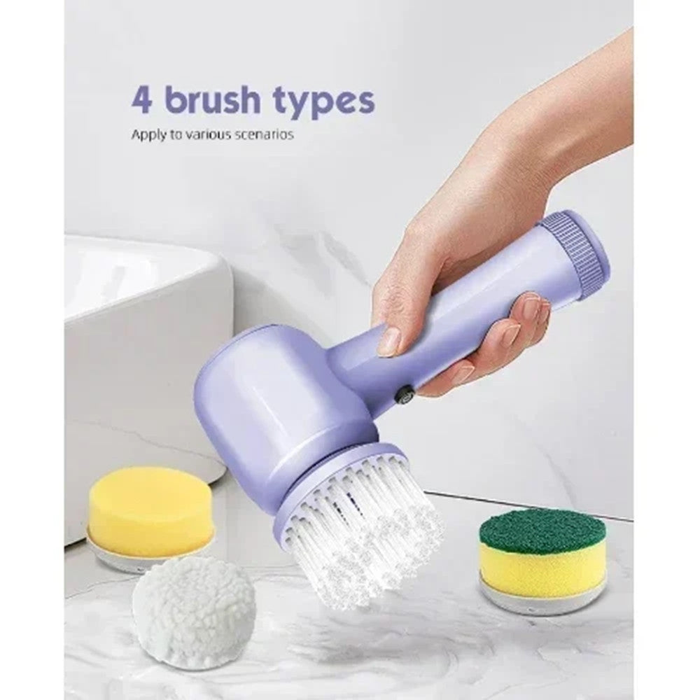 SPAZZOLA ROTANTE ELETTRICA PER PULIZIA MULTISUPERFICIE CON 4 TESTINE ERGONOMICO Q-SZ20