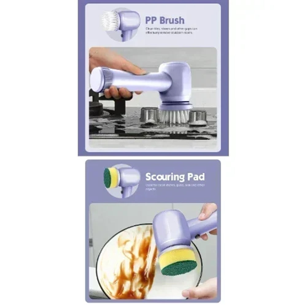 SPAZZOLA ROTANTE ELETTRICA PER PULIZIA MULTISUPERFICIE CON 4 TESTINE ERGONOMICO Q-SZ20